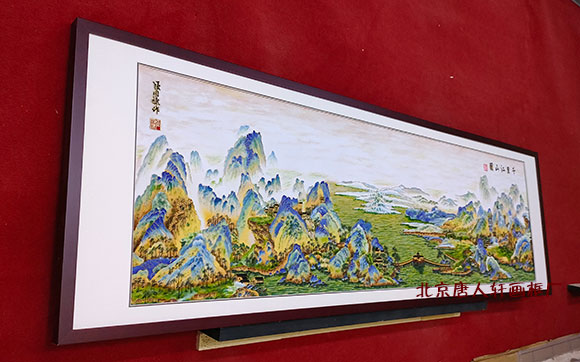 掐絲琺瑯畫《千里江山圖》畫框制作